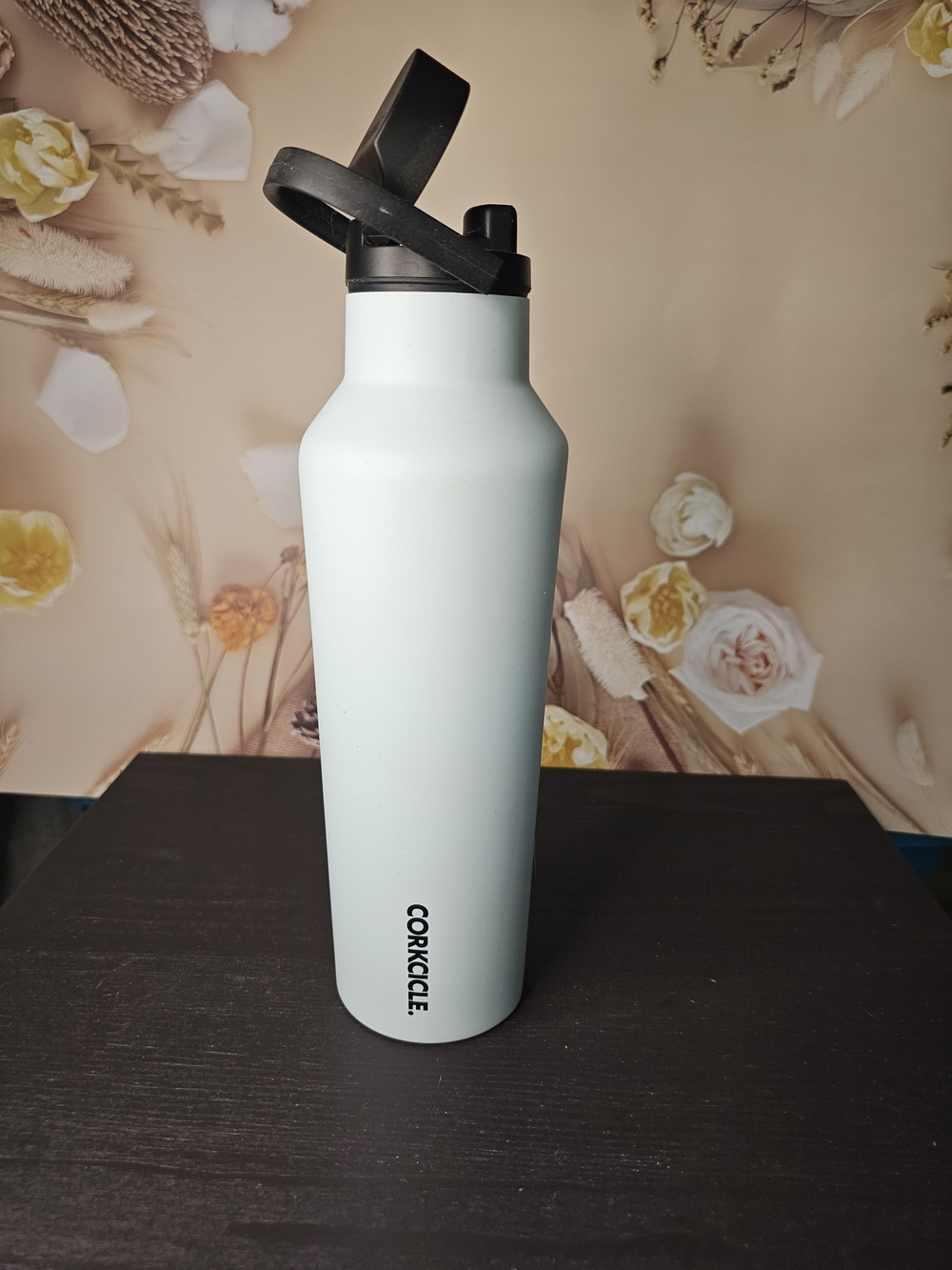 Corkcicle Pale Mint Insulated Bottle with Black Handle Lid